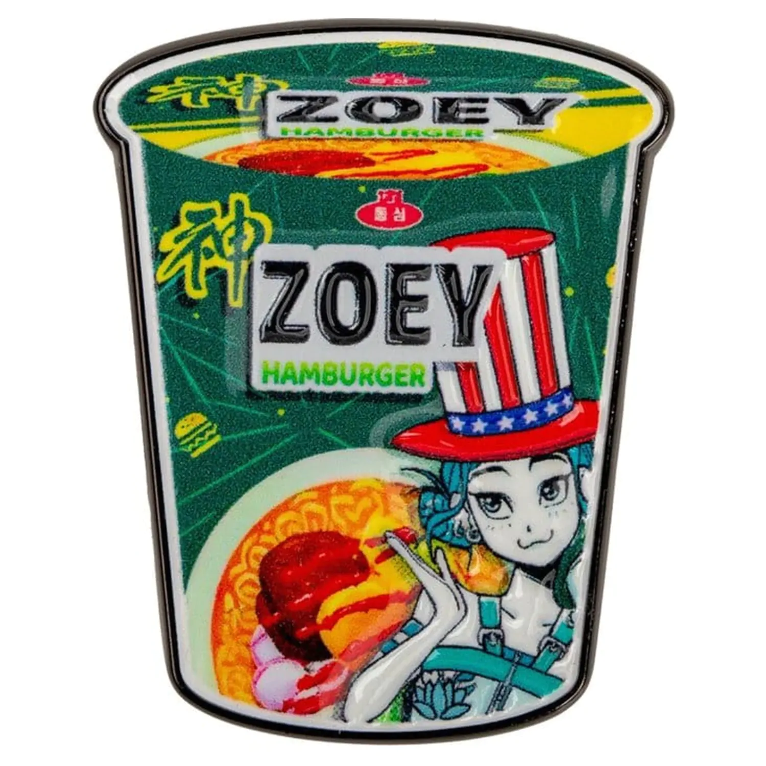KPop Demon Hunters Pin Zoey Hamburger Rezanci fotografija proizvoda