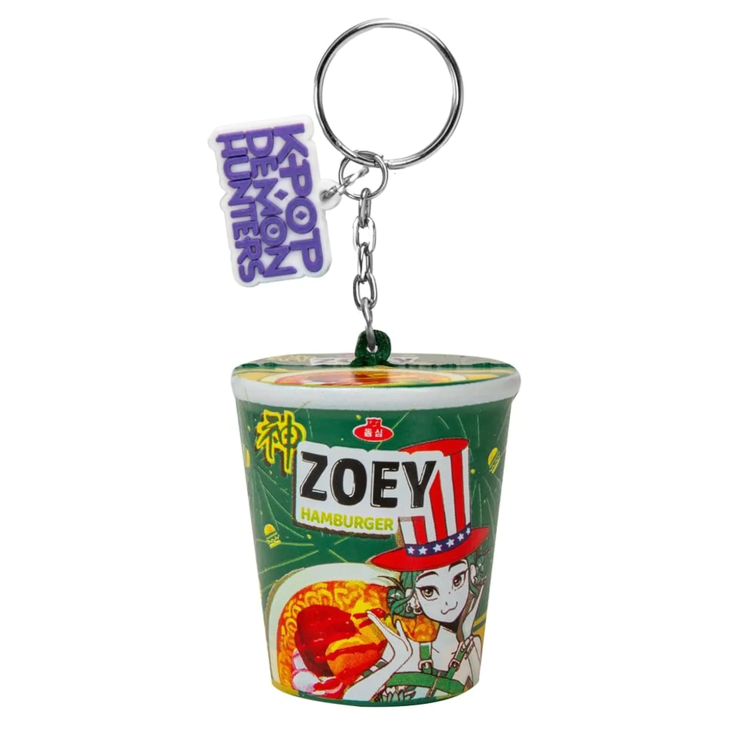 KPop Demon Hunters Squishy privjesak za ključeve Zoey Hamburger Noodles fotografija proizvoda