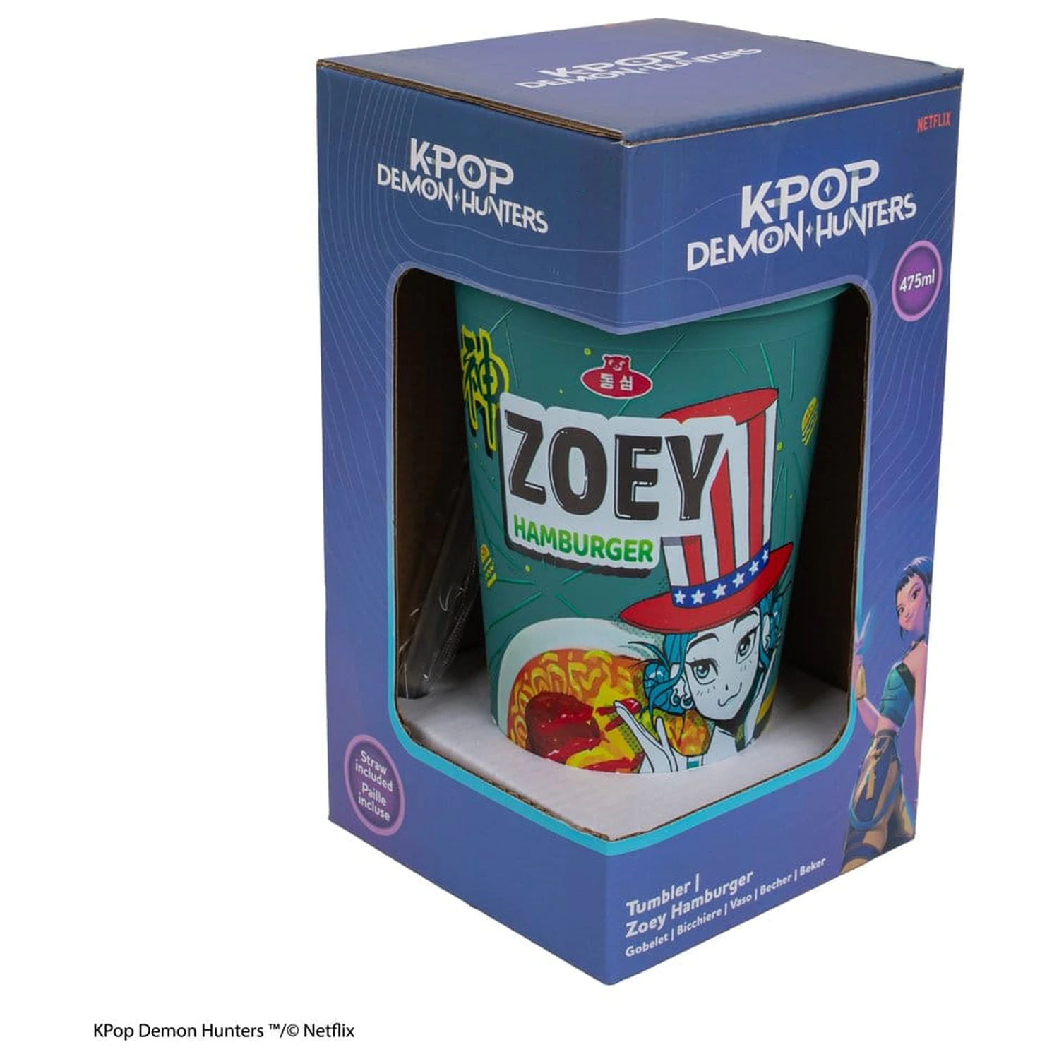 KPop Demon Hunters Tumbler Zoey Hamburger čaša fotografija proizvoda
