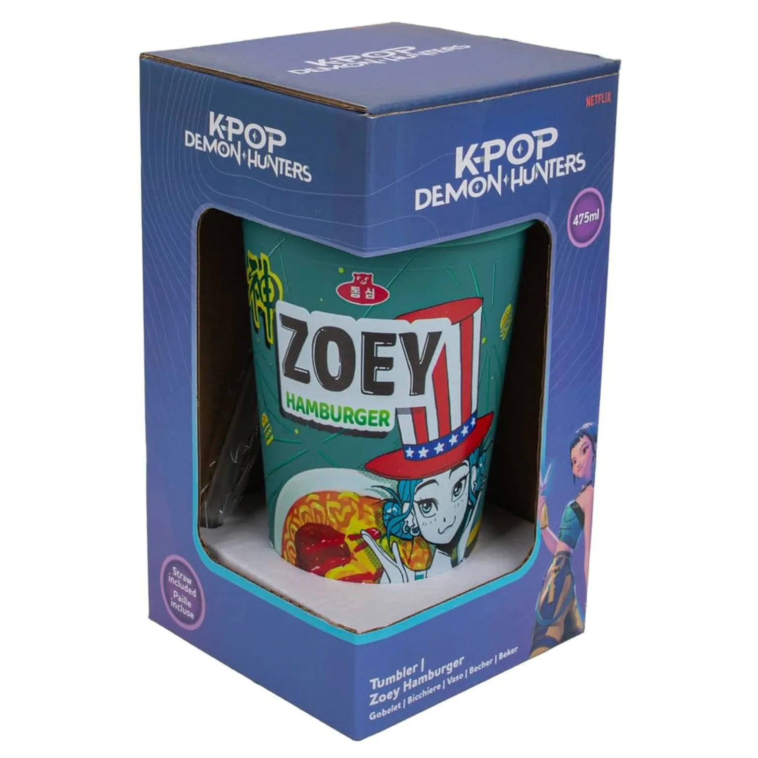 KPop Demon Hunters Tumbler Zoey Hamburger čaša fotografija proizvoda