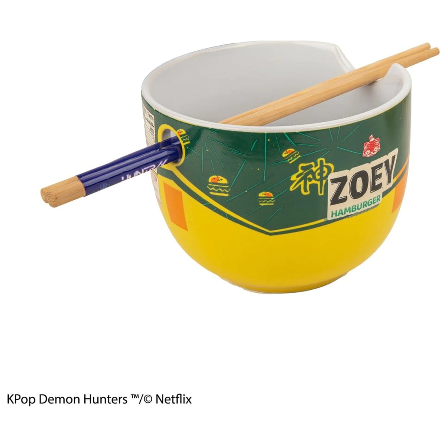 KPop Demon Hunters Ramen zdjela sa štapićima Zoey Hamburger fotografija proizvoda