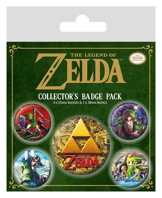 Legend of Zelda Pin-Back Buttons paket od 5 klasičnih bedževa fotografija proizvoda