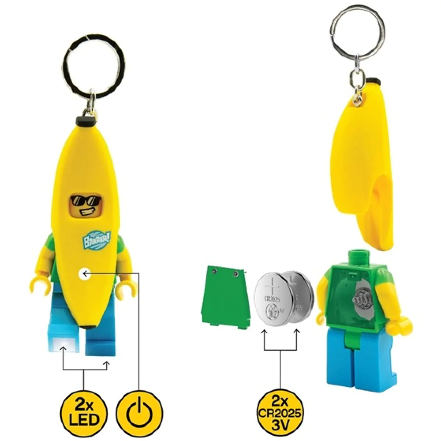 LEGO Classic Svjetleći privjesak za ključeve Banana 8 cm fotografija proizvoda