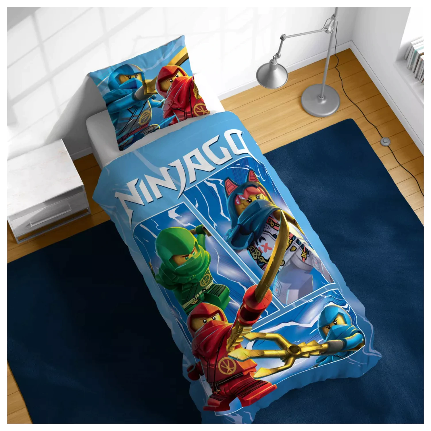 Lego Ninjago Warriors navlaka za poplun 140x200cm, 70x90cm fotografija proizvoda