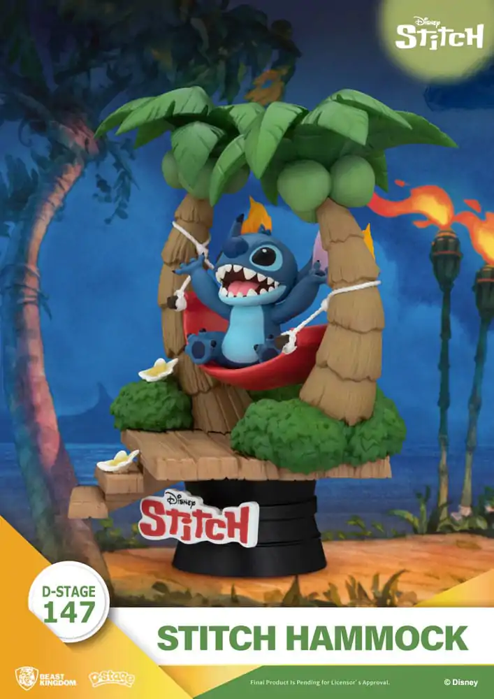 Lilo & Stitch D-Stage PVC Diorama Stitch Hammock 13 cm fotografija proizvoda