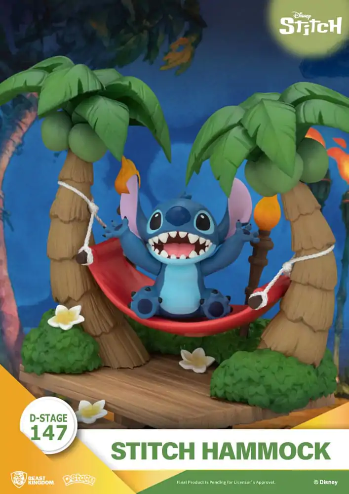 Lilo & Stitch D-Stage PVC Diorama Stitch Hammock 13 cm fotografija proizvoda