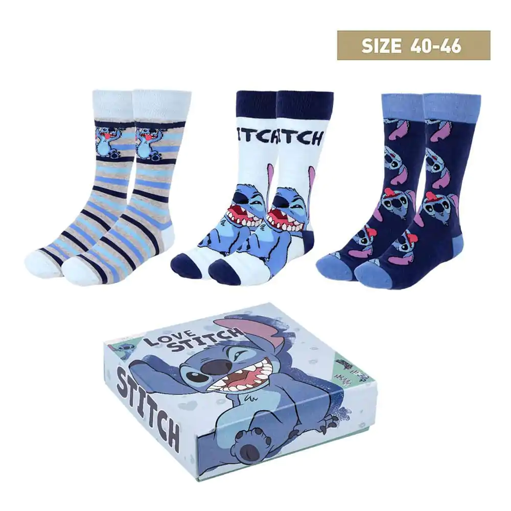 Lilo & Stitch Čarape 3-Pack Love Stitch 40-46 fotografija proizvoda