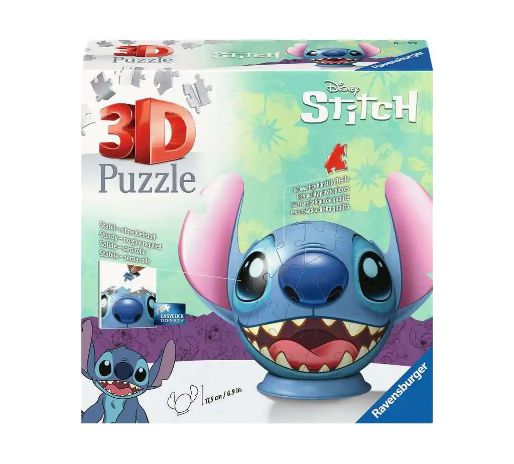 Lilo & Stitch 3D Puzzle lopta s ušima Stitch (72 dijelova) fotografija proizvoda