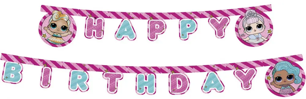 LOL Surprise Glitterati, Happy Birthday Banner 2 m fotografija proizvoda