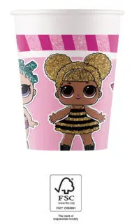 LOL Surprise Glitterati papirnate čaše 8 kom 200 ml FSC fotografija proizvoda