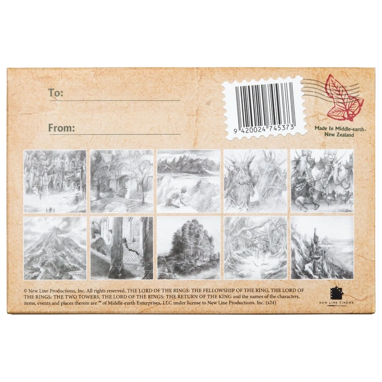 Lord of the Rings Set razglednica Konceptna umjetnost Alana Leeja: The Lord of the Rings 15 x 12 cm fotografija proizvoda