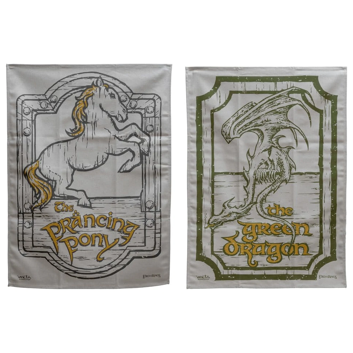 Lord of the Rings kuhinjska krpa 2-pakiranje Green Dragon & Prancing Pony 69 cm fotografija proizvoda