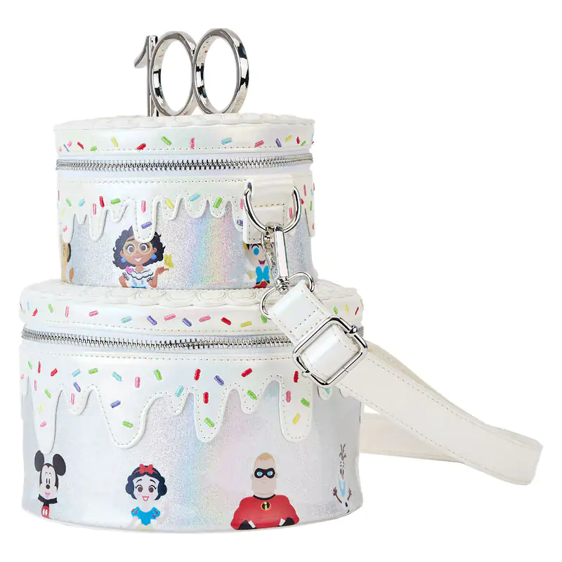 Loungefly Disney 100 Anniversary Celebration Cake crossbody torba fotografija proizvoda