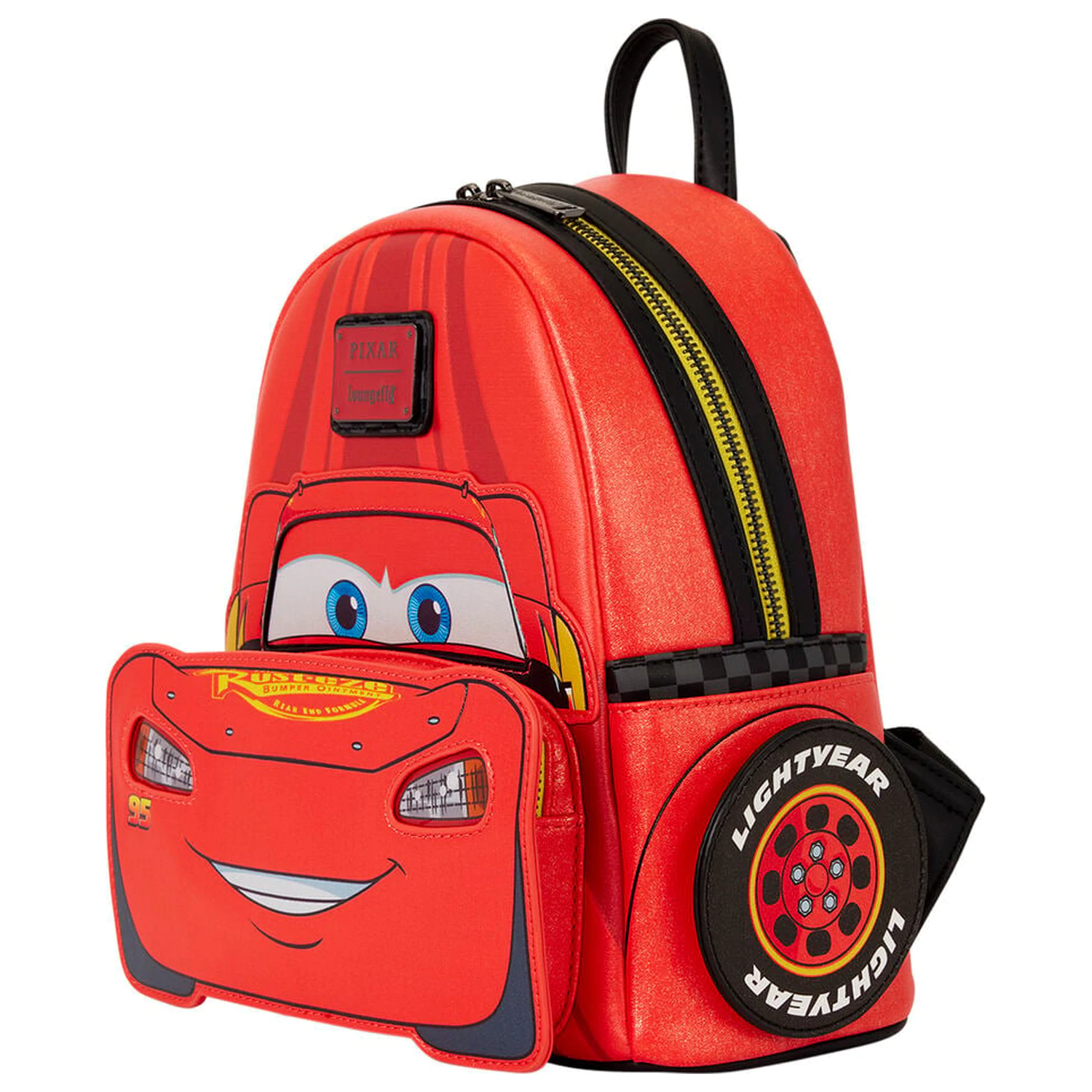Loungefly Disney Pixar Cars 20th Anniversary Lightning McQueen metalik svjetleći ruksak 26 cm fotografija proizvoda