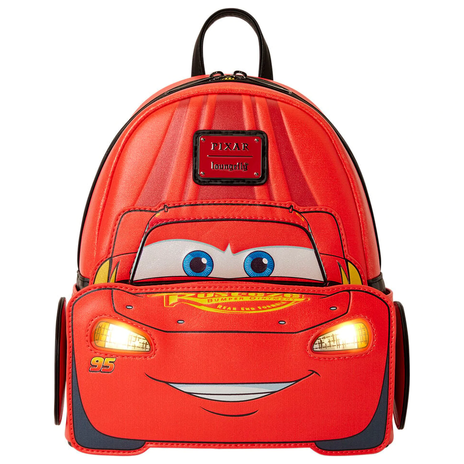 Loungefly Disney Pixar Cars 20th Anniversary Lightning McQueen metalik svjetleći ruksak 26 cm fotografija proizvoda