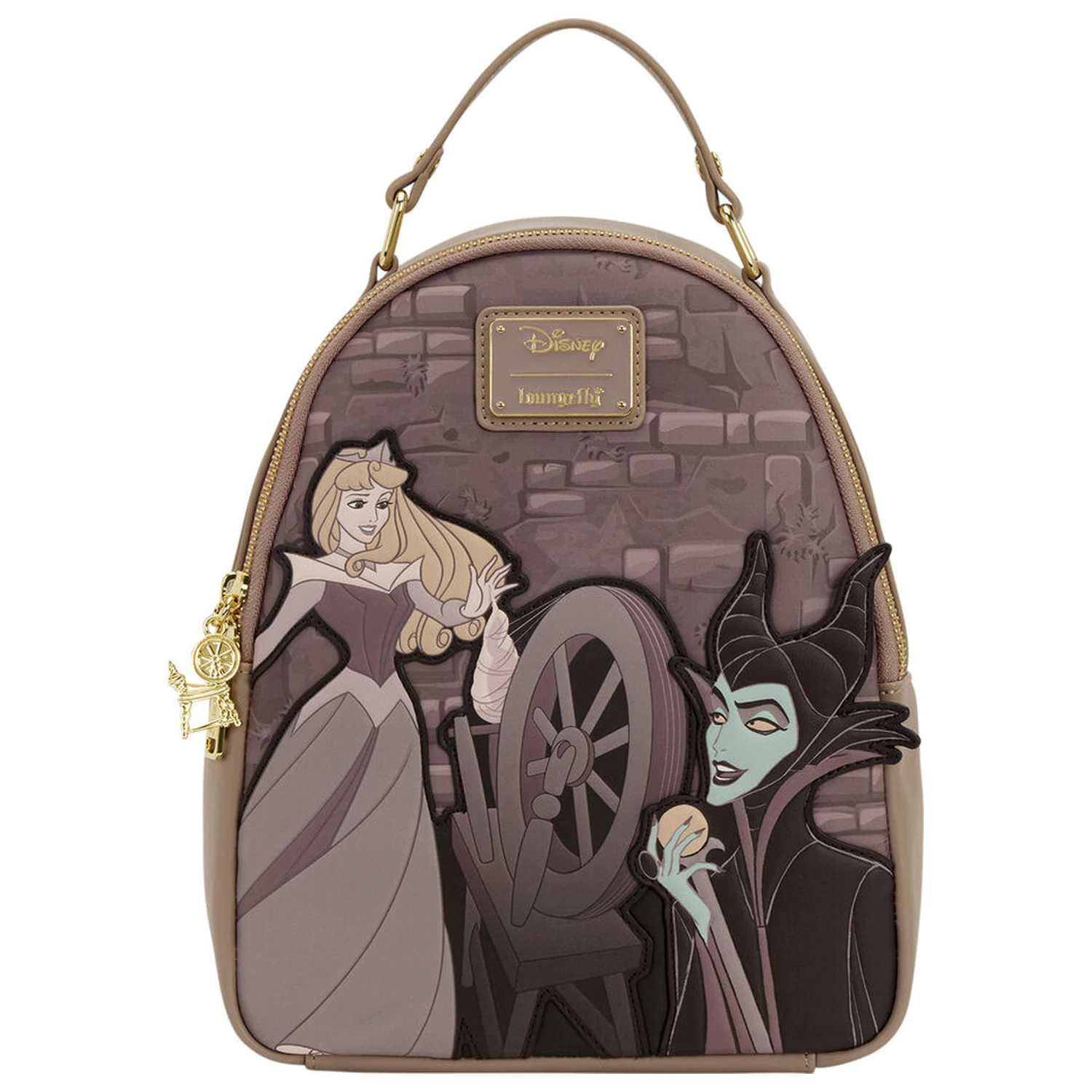 Loungefly Disney Sleeping Beauty & Maleficient Spinning Wheel ruksak 26 cm fotografija proizvoda