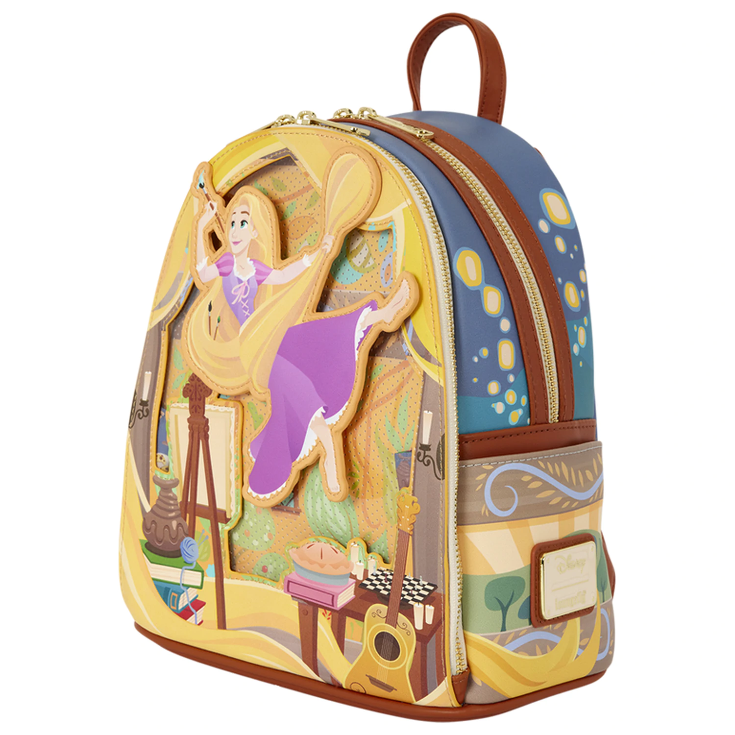 Loungefly Disney Tangled Rapunzel Glow Pin Trader ruksak 26cm fotografija proizvoda