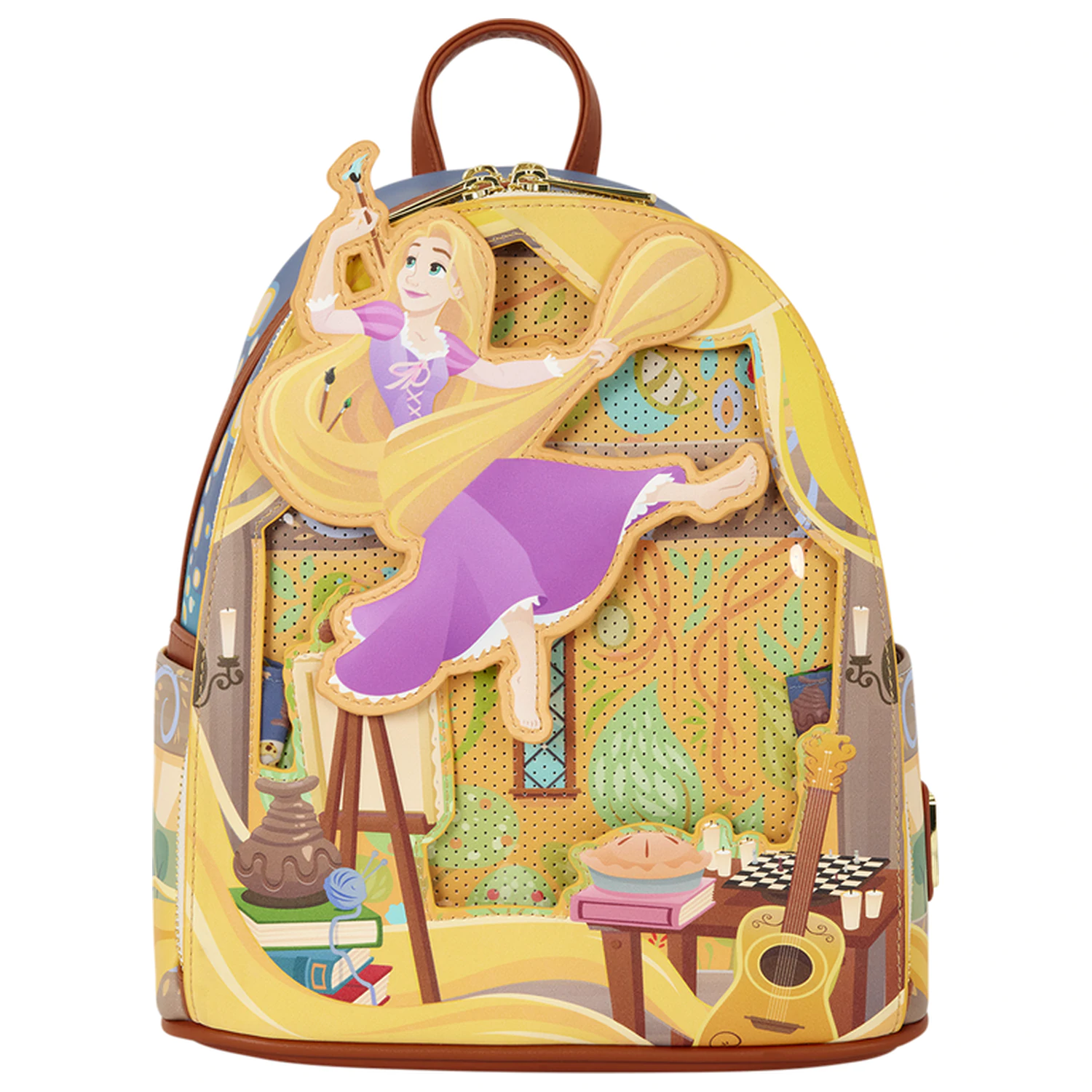 Loungefly Disney Tangled Rapunzel Glow Pin Trader ruksak 26cm fotografija proizvoda