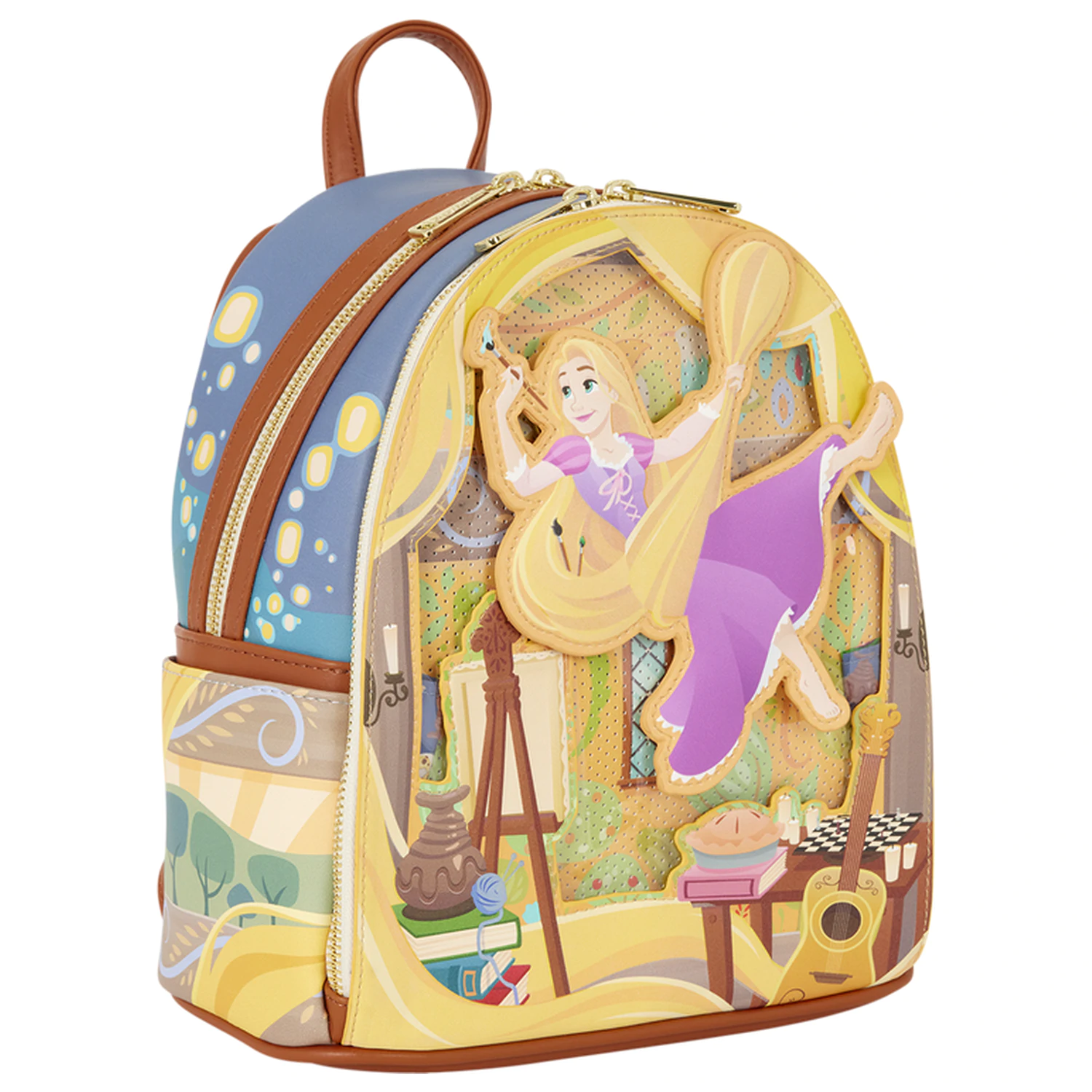 Loungefly Disney Tangled Rapunzel Glow Pin Trader ruksak 26cm fotografija proizvoda