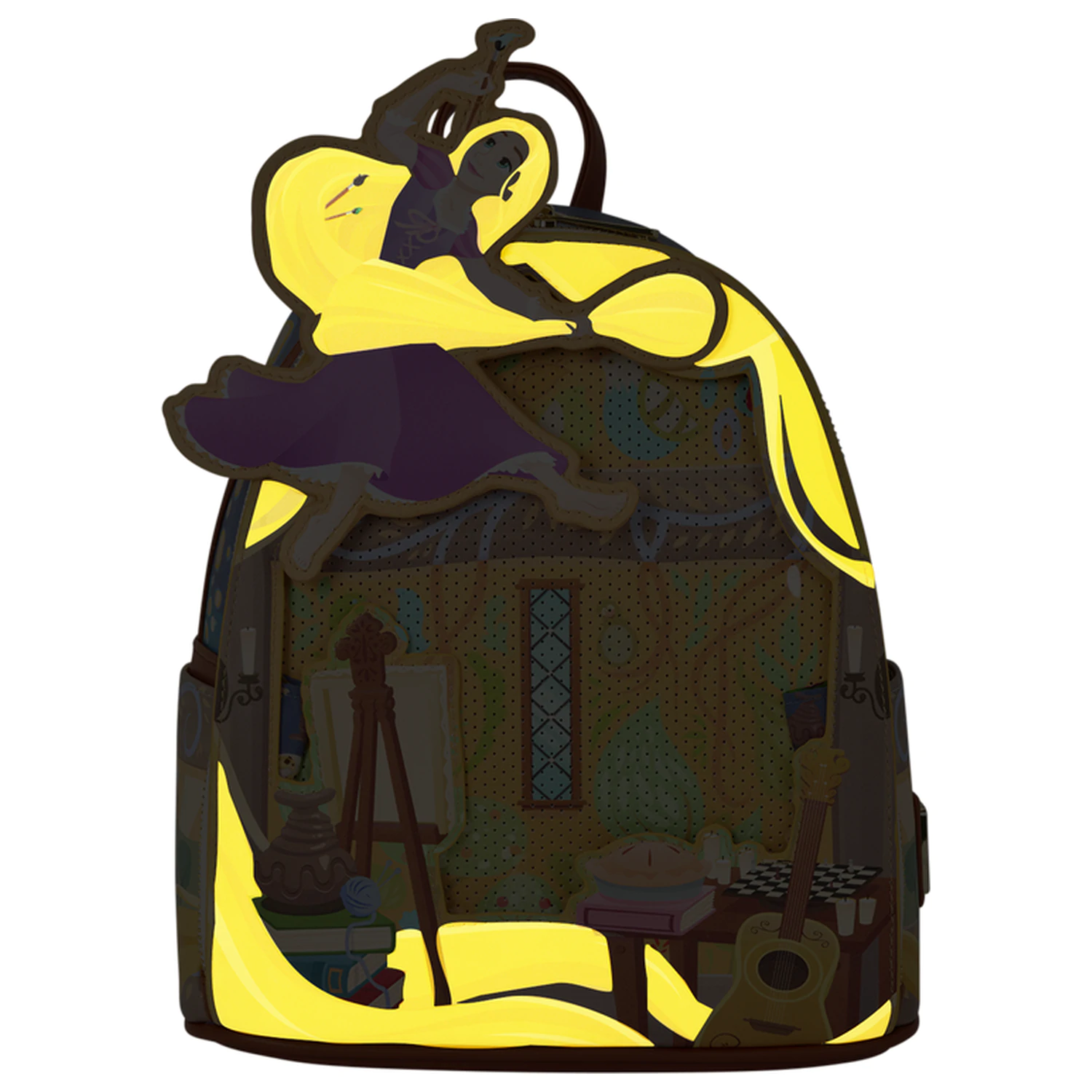 Loungefly Disney Tangled Rapunzel Glow Pin Trader ruksak 26cm fotografija proizvoda
