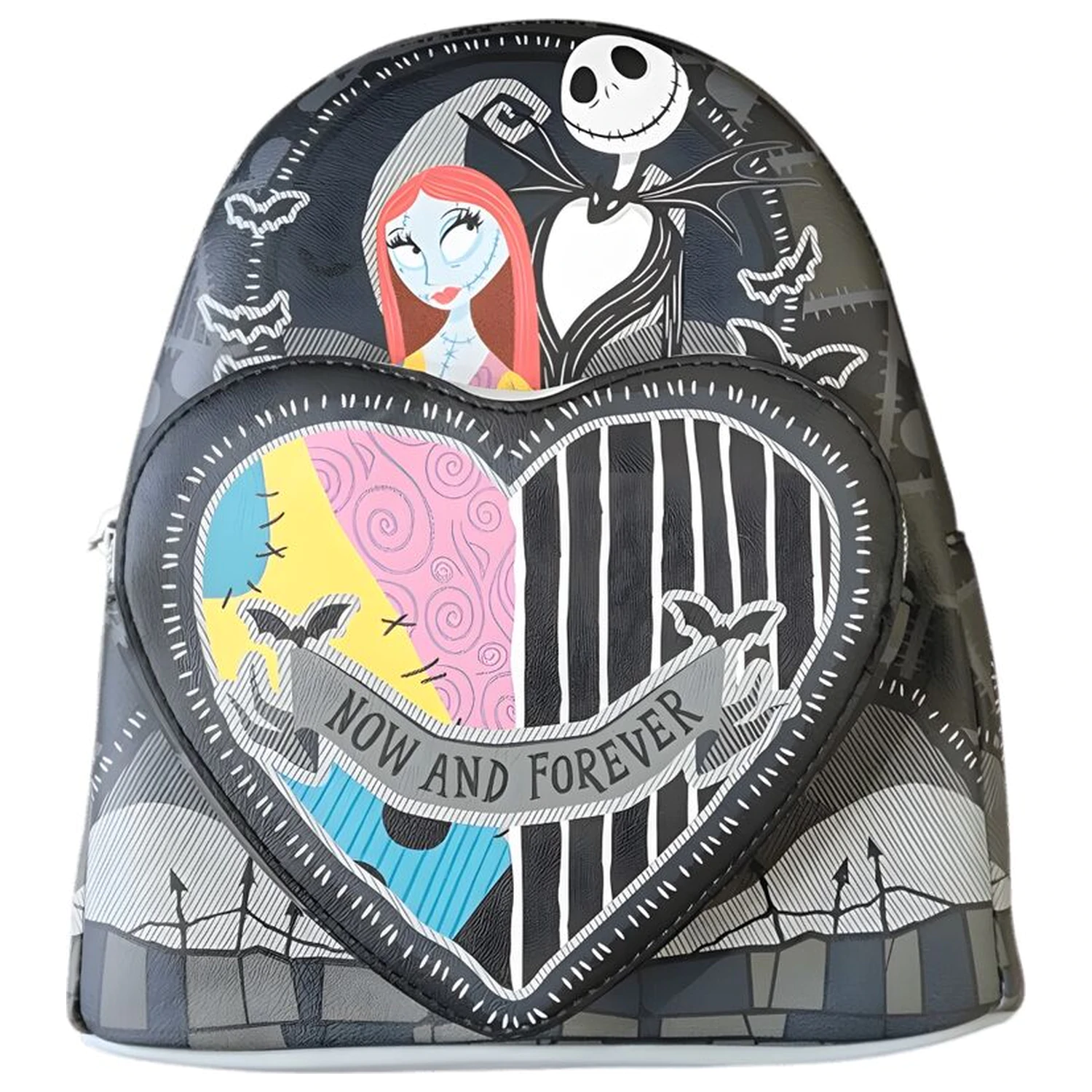 Loungefly The Nightmare Before Christmas Jack & Sally Split Heart ruksak 26 cm fotografija proizvoda