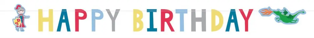 Knight Happy Birthday Banner 160 cm fotografija proizvoda