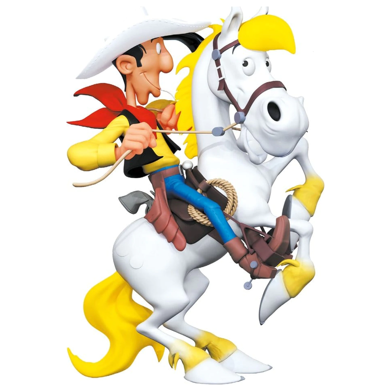 Lucky Luke Resin Statua Lucky Luke na propetom Jolly Jumperu 25 cm fotografija proizvoda