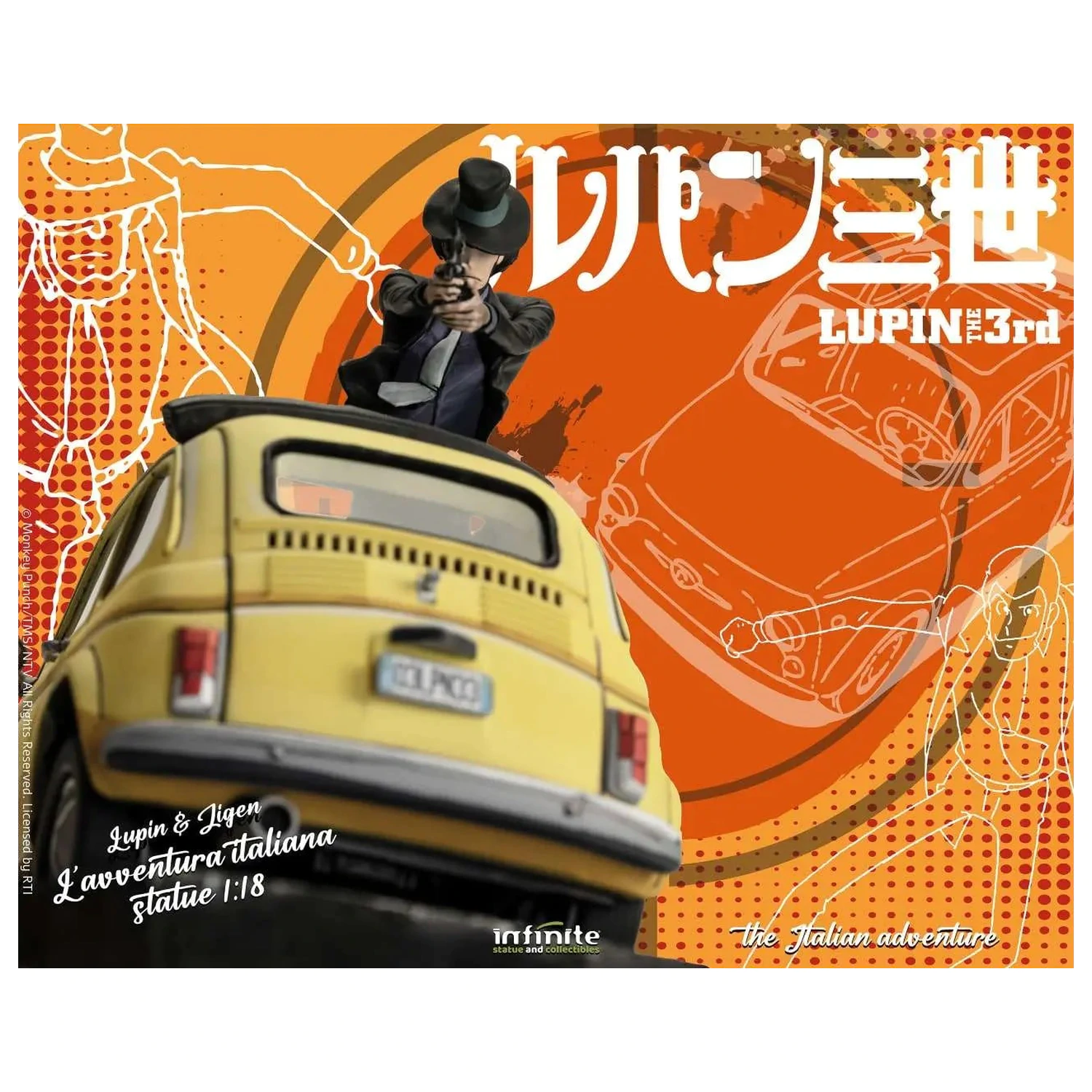Lupin the 3rd The Italian Adventure Lupin Jigen statua 1/18 14 cm fotografija proizvoda