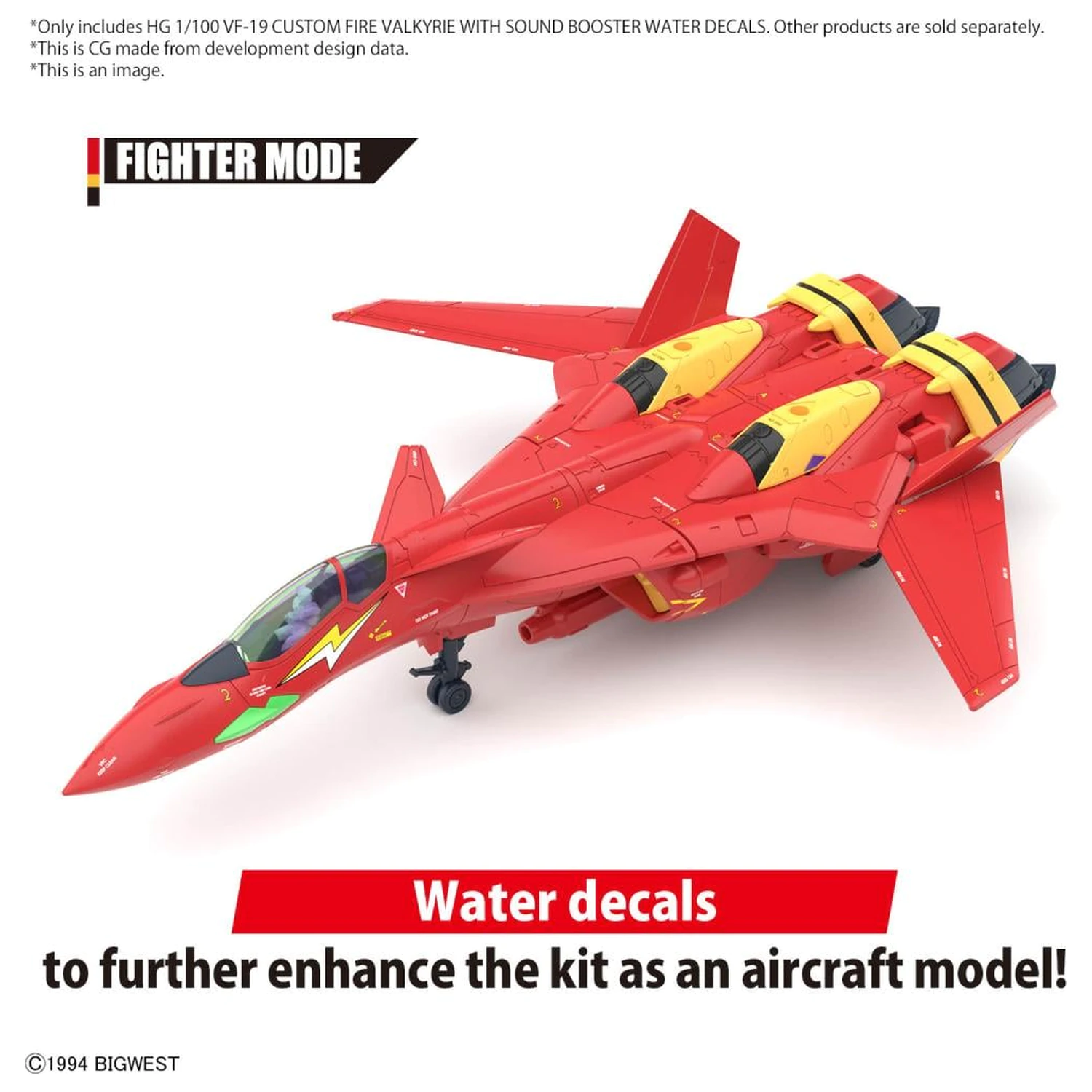 Macross HG 1/100 VF-19 Custom Fire Valkyrie naljepnice za vodu set za sastavljanje modela fotografija proizvoda