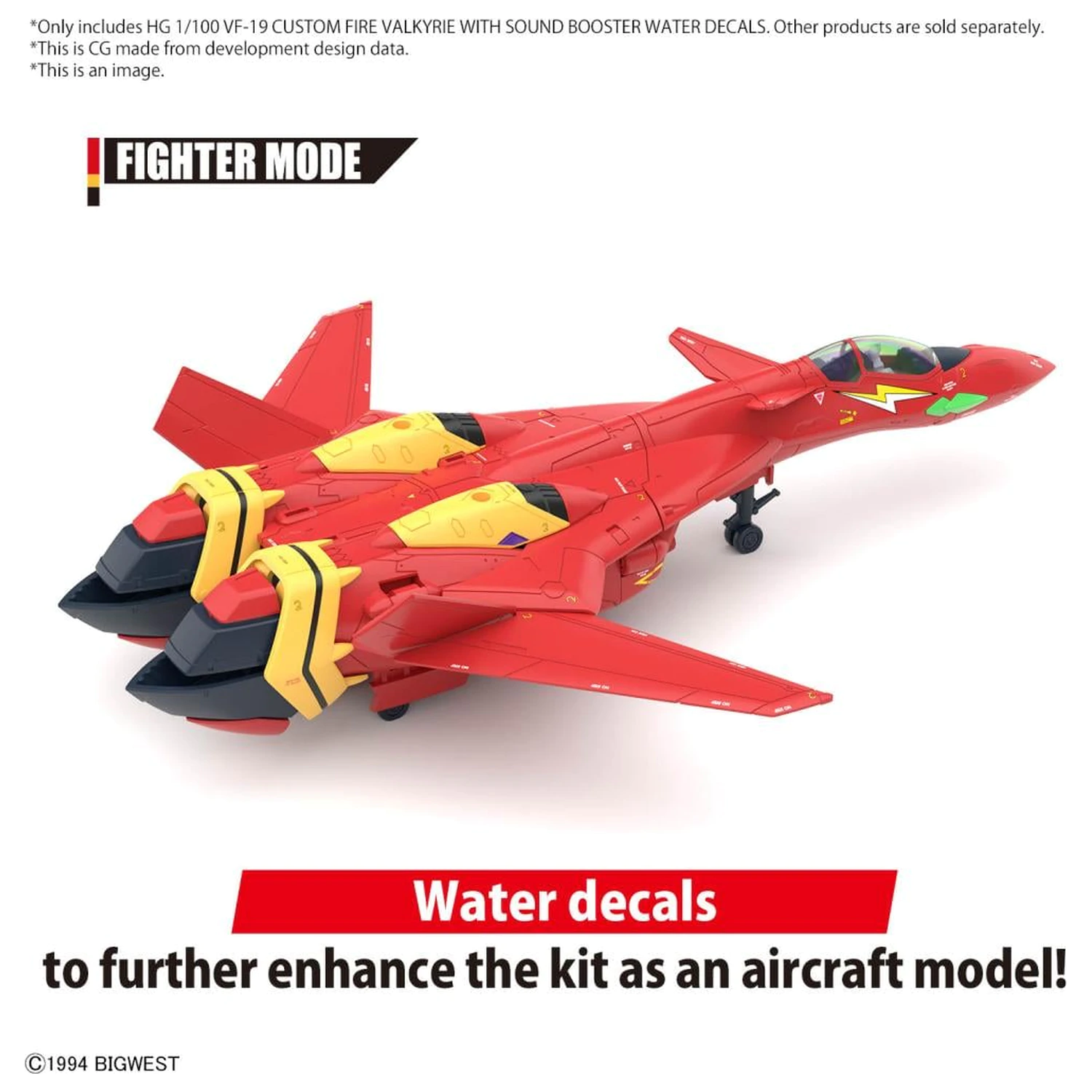 Macross HG 1/100 VF-19 Custom Fire Valkyrie naljepnice za vodu set za sastavljanje modela fotografija proizvoda