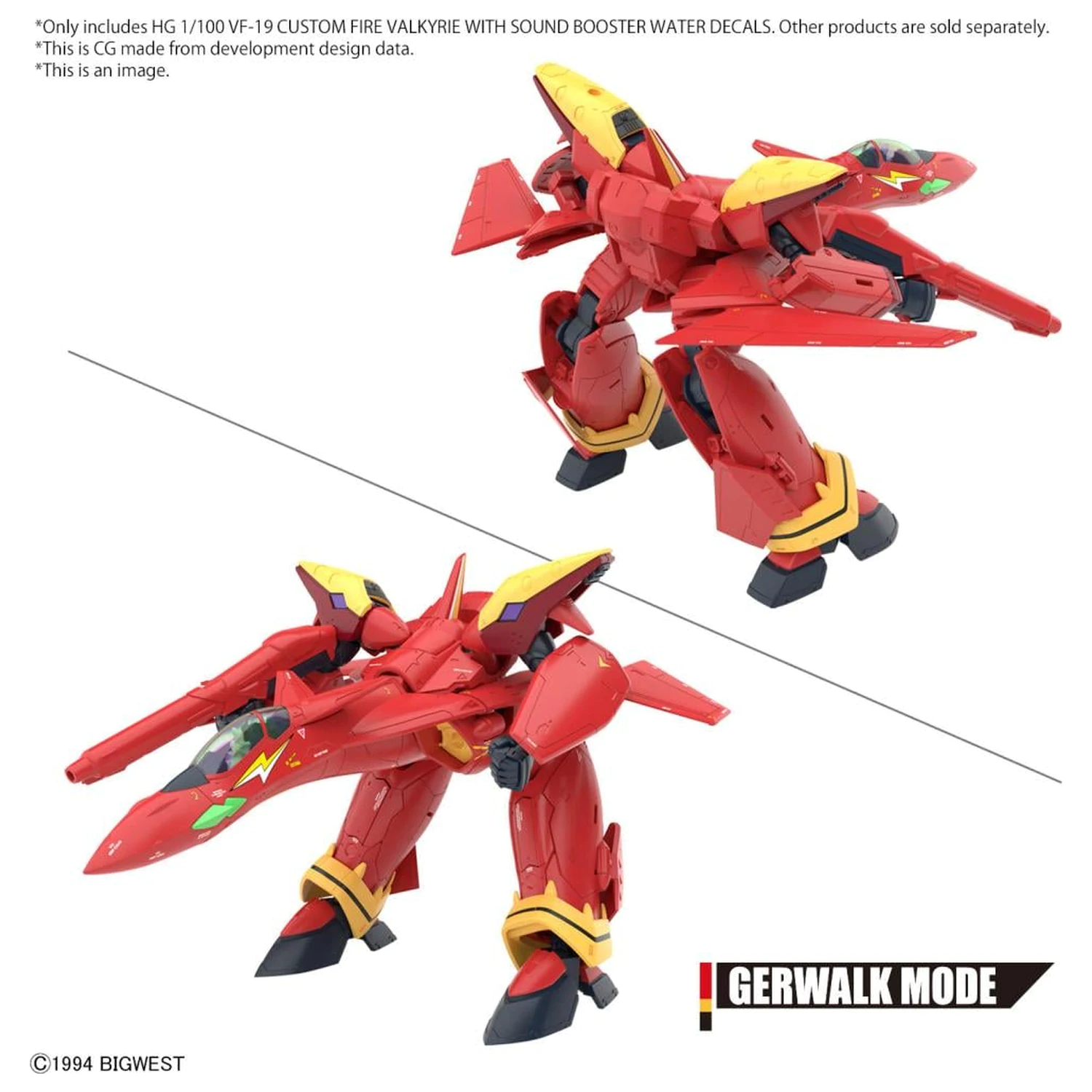 Macross HG 1/100 VF-19 Custom Fire Valkyrie naljepnice za vodu set za sastavljanje modela fotografija proizvoda