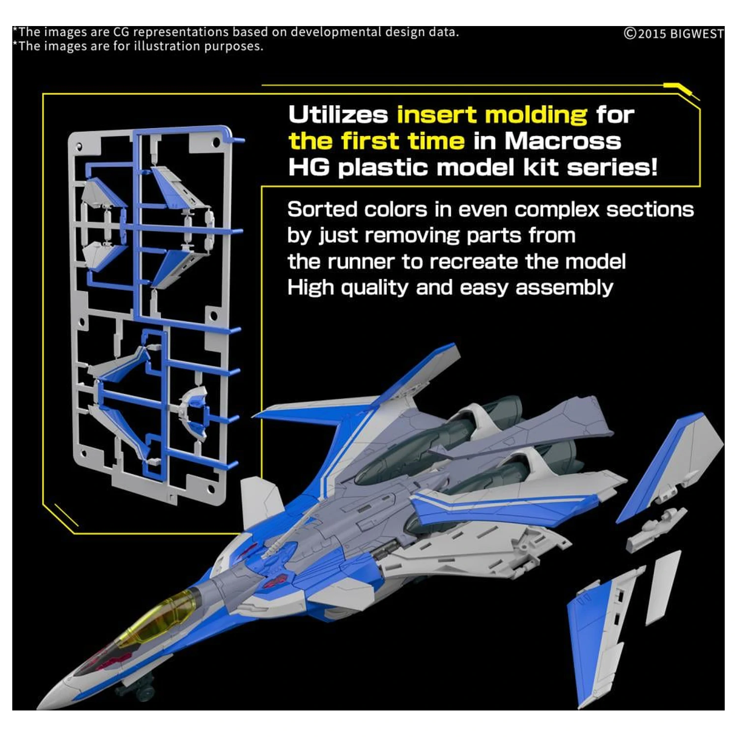 Macross HG 1/100 VF-31J Siegfried (Hayate Immelmann Use) komplet modela fotografija proizvoda
