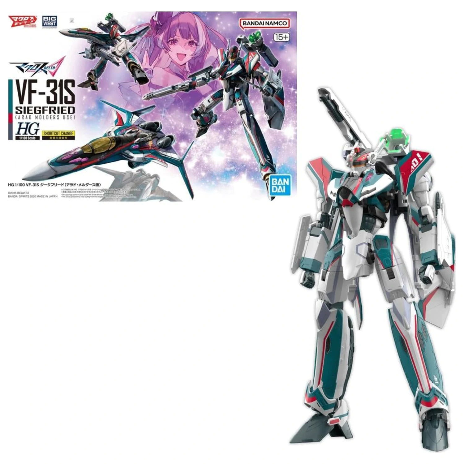 Macross HG 1/100 VF-31S Siegfried (Arad Moders Use) Komplet modela fotografija proizvoda