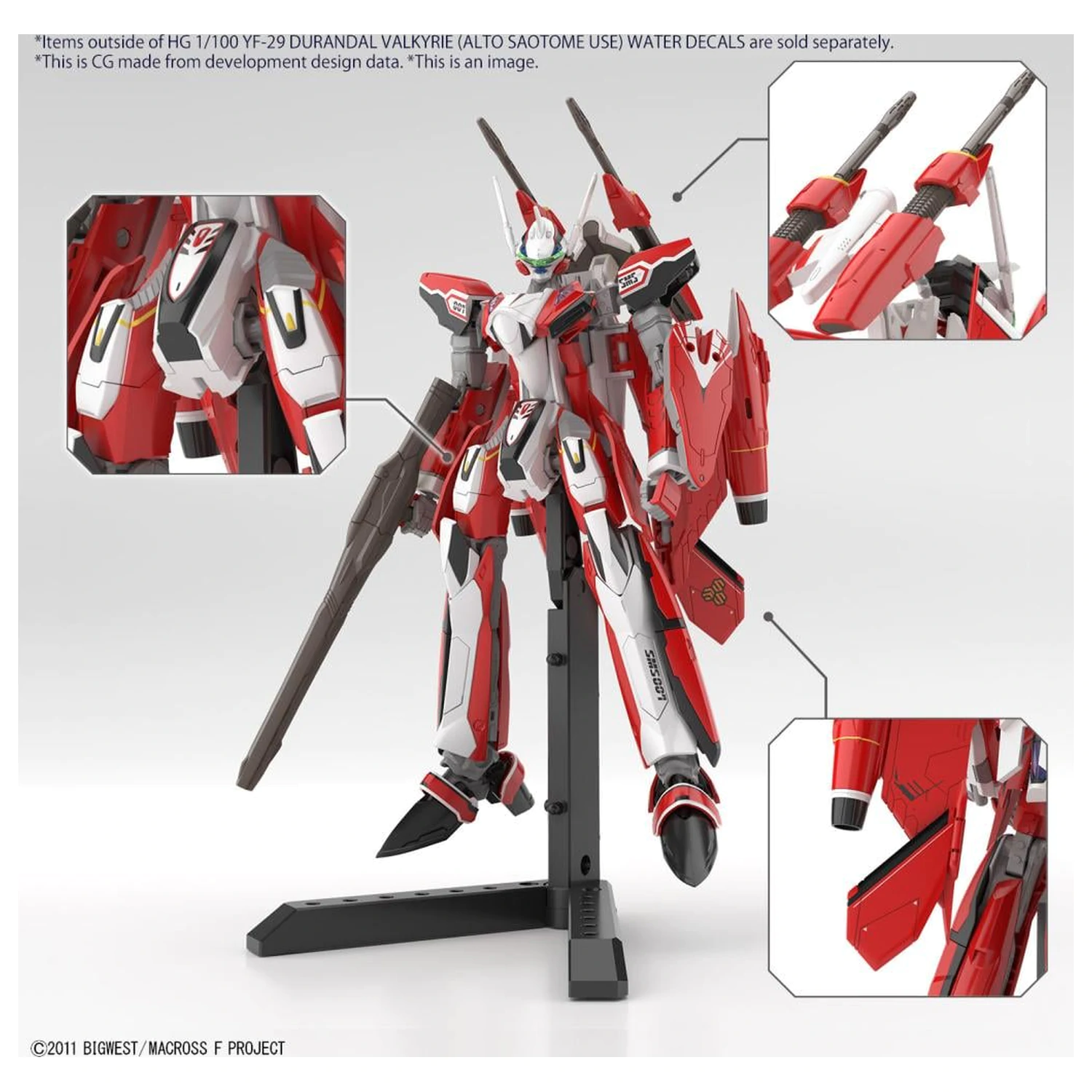 MACROSS HG 1/100 YF-29 Durandal Valkyrie "Vodene naljepnice" Set modela fotografija proizvoda