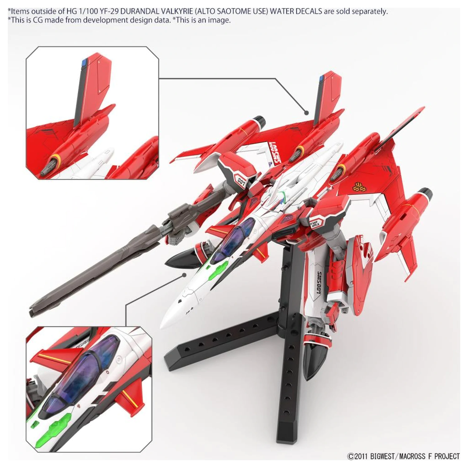 MACROSS HG 1/100 YF-29 Durandal Valkyrie "Vodene naljepnice" Set modela fotografija proizvoda