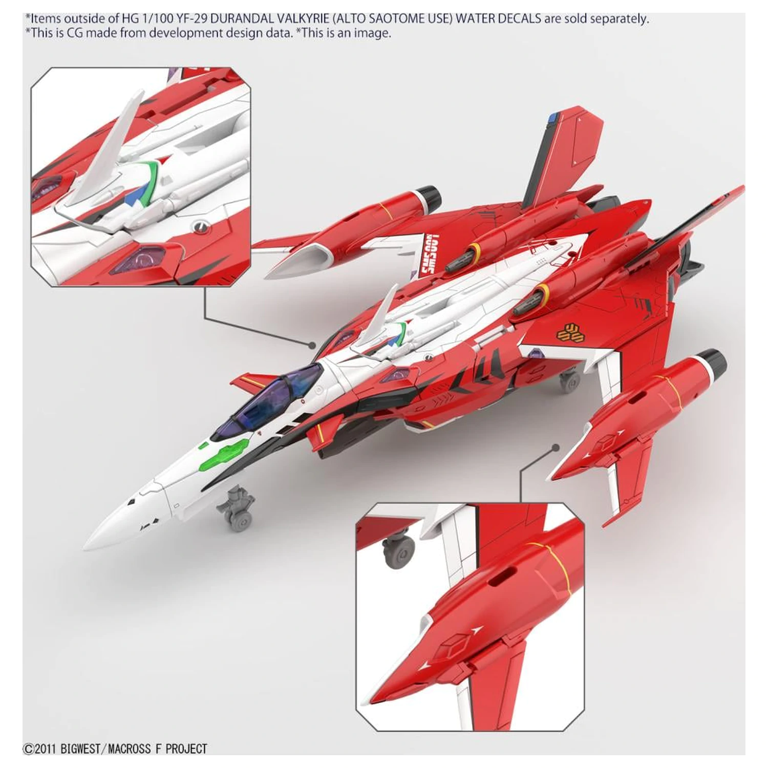 MACROSS HG 1/100 YF-29 Durandal Valkyrie "Vodene naljepnice" Set modela fotografija proizvoda