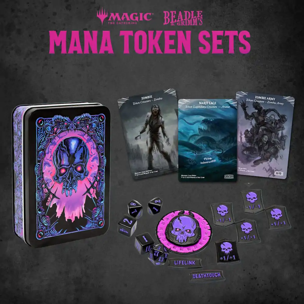 Magic the Gathering set kockica i žetona Black Mana fotografija proizvoda