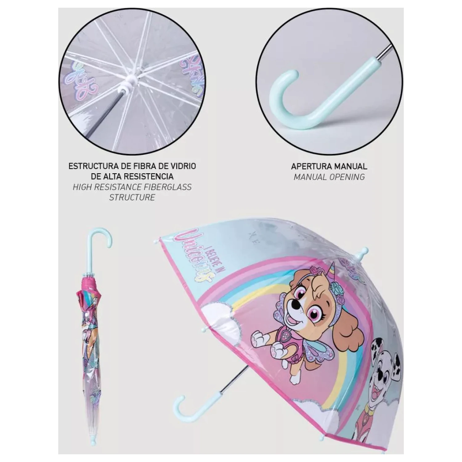 Paw Patrol Believe in Unicorns Dječji prozirni kišobran fotografija proizvoda