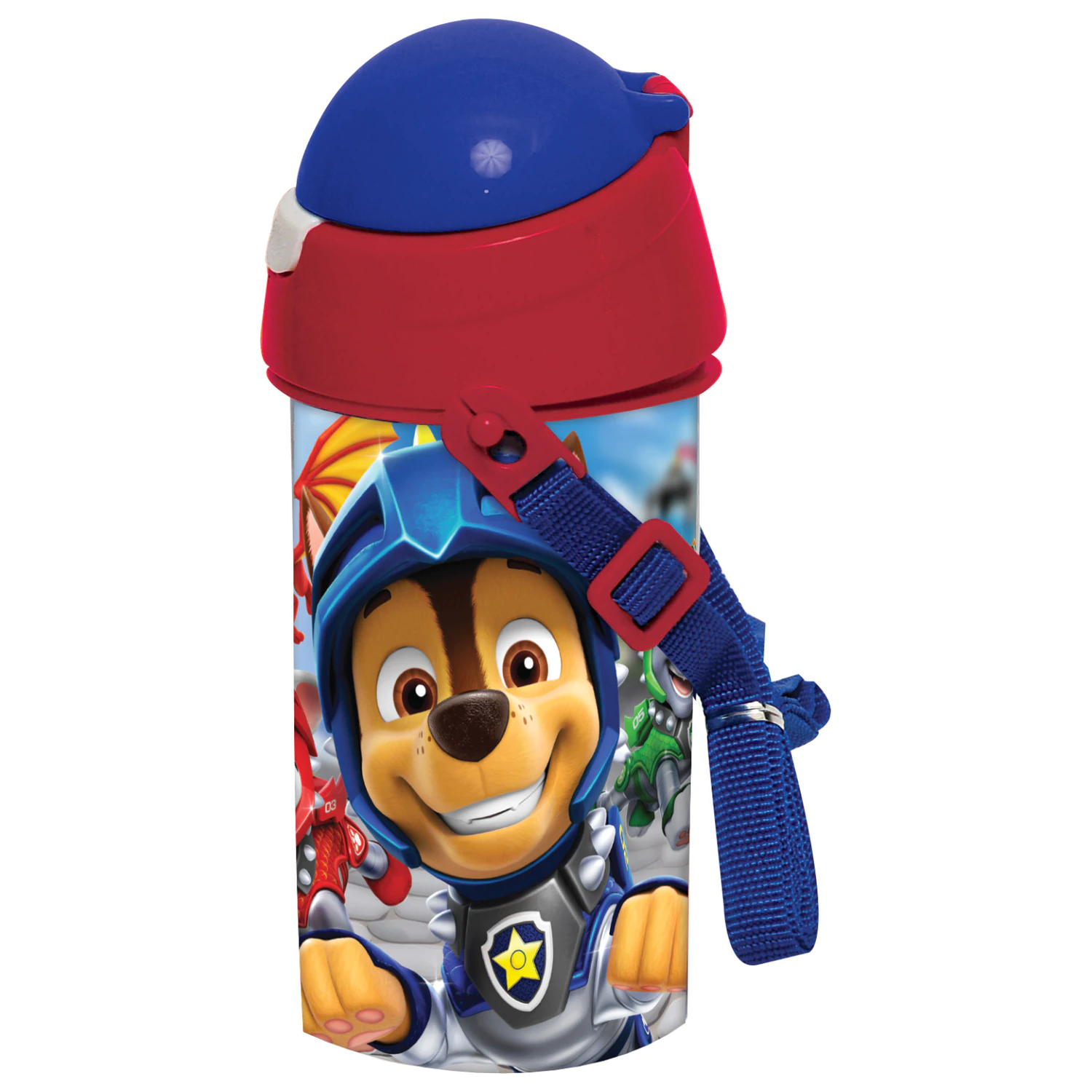 PAW Patrol Knights plastična boca za vodu sa slamkom i vješalicom 500 ml fotografija proizvoda