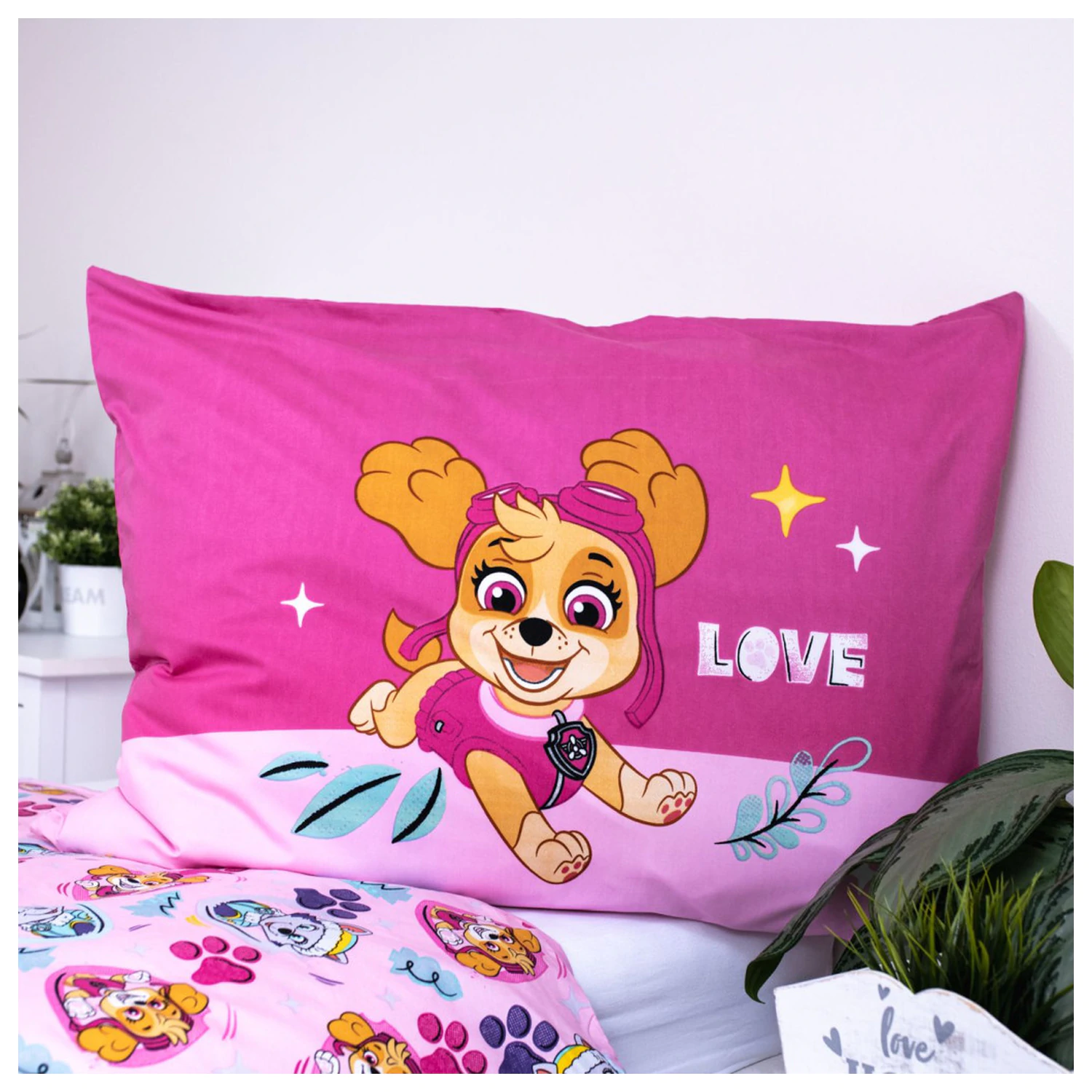 Paw Patrol Pink Love mikrofibra navlaka za poplun fotografija proizvoda