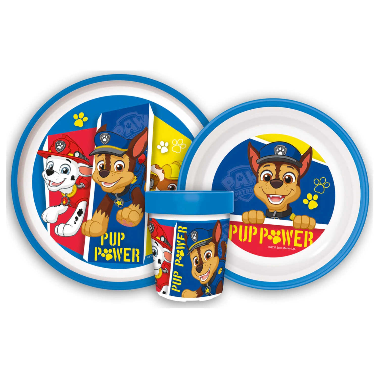 PAW Patrol Pup Power neklizajući set posuđa za jelo, mikrovalni plastični set fotografija proizvoda