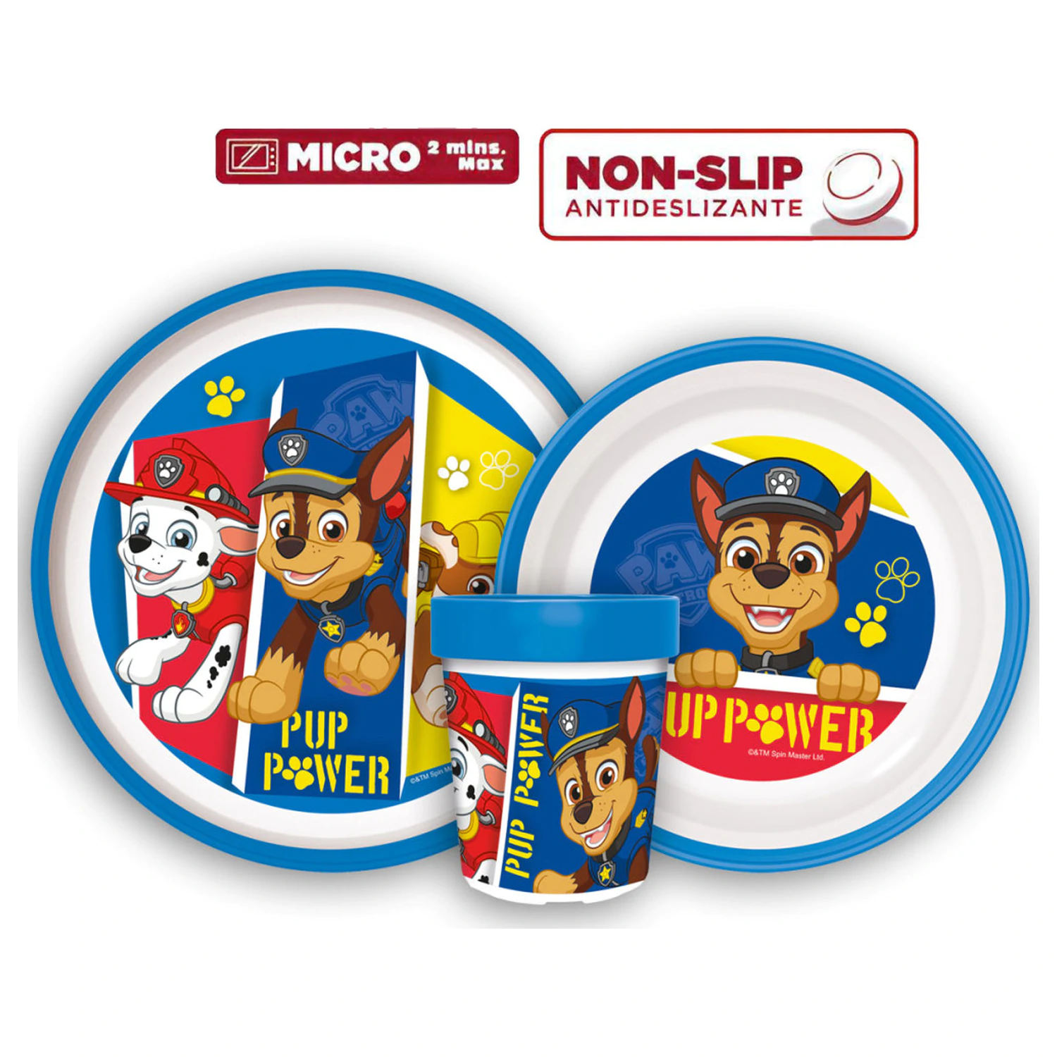 PAW Patrol Pup Power neklizajući set posuđa za jelo, mikrovalni plastični set fotografija proizvoda