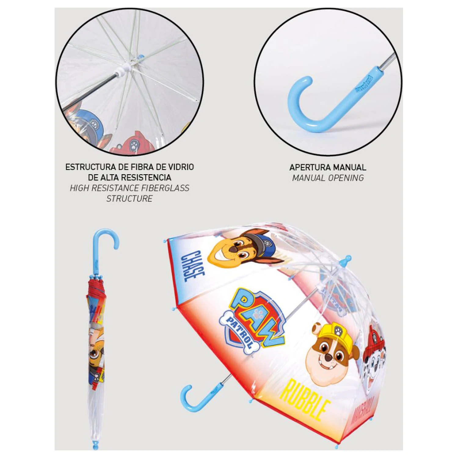 Paw Patrol Prozirni kišobran za djecu Ø71 cm s Rain Guardom fotografija proizvoda