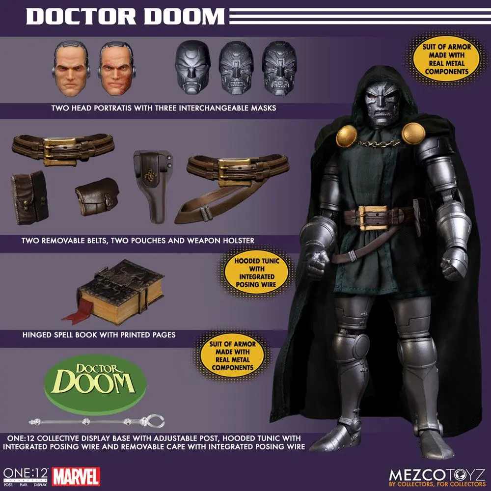 Marvel akcijska figura 1/12 Doctor Doom 17 cm fotografija proizvoda