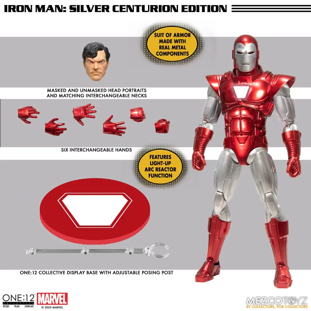 Marvel akcijska figura 1/12 Iron Man (Silver Centurion Edition) 16 cm fotografija proizvoda
