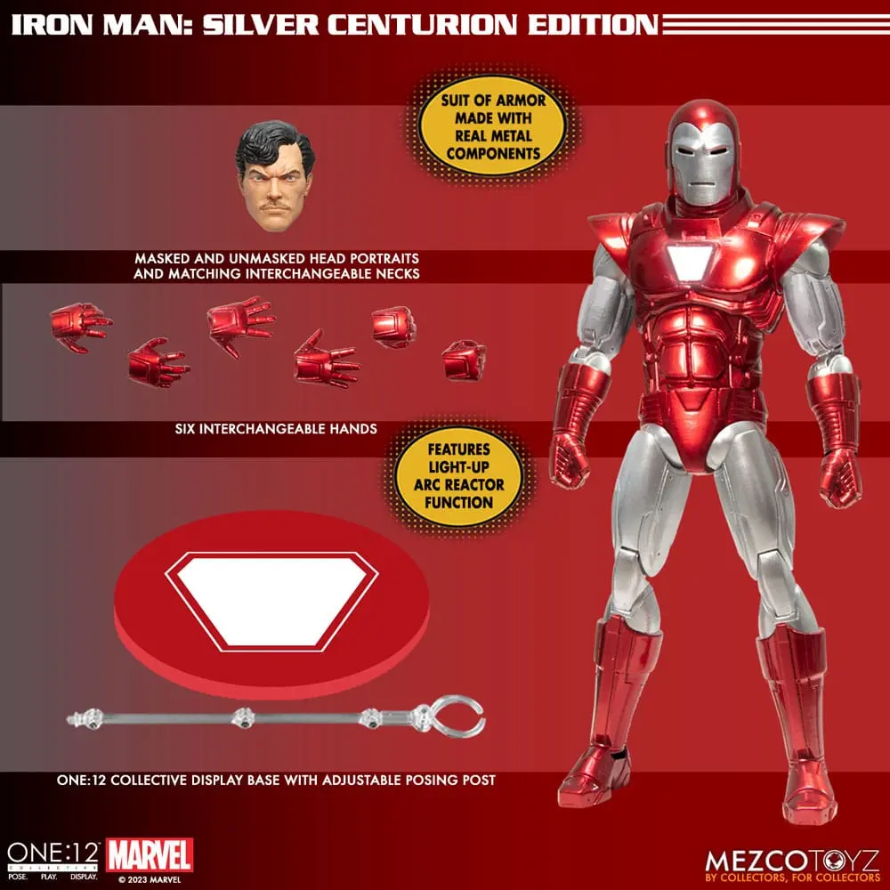 Marvel akcijska figura 1/12 Iron Man (Silver Centurion Edition) 16 cm fotografija proizvoda