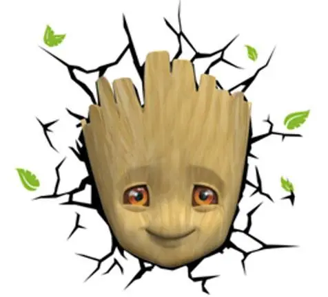 Marvel 3D LED svjetiljka Baby Groot Lice 3D fotografija proizvoda