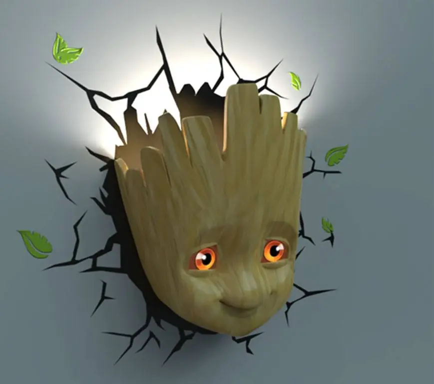 Marvel 3D LED svjetiljka Baby Groot Lice 3D fotografija proizvoda