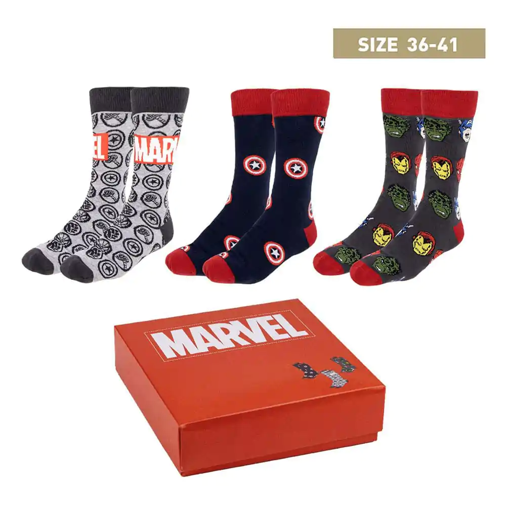 Marvel Socks paket od 3 Avengers 35-41 fotografija proizvoda