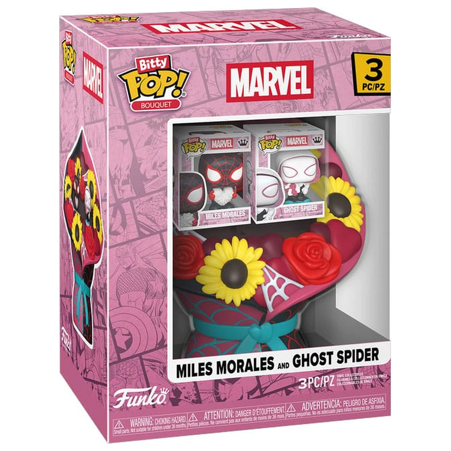 Marvel Bitty Funko POP! Buket vinil figura, pakiranje od 2 komada, Miles Morales & Ghost Spider (Valentinovo) fotografija proizvoda